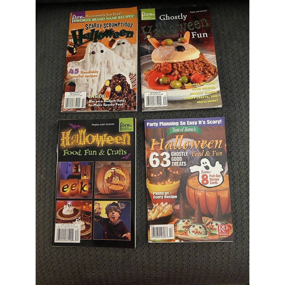 HALLOWEEN RECIPE BOOKS W/CARDS 2004 & 2009 No Rips Or Missing Pages